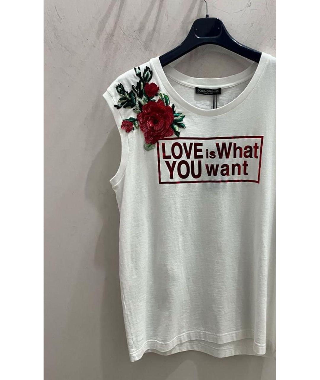 DOLCE&GABBANA Белая хлопковая майка, фото 6