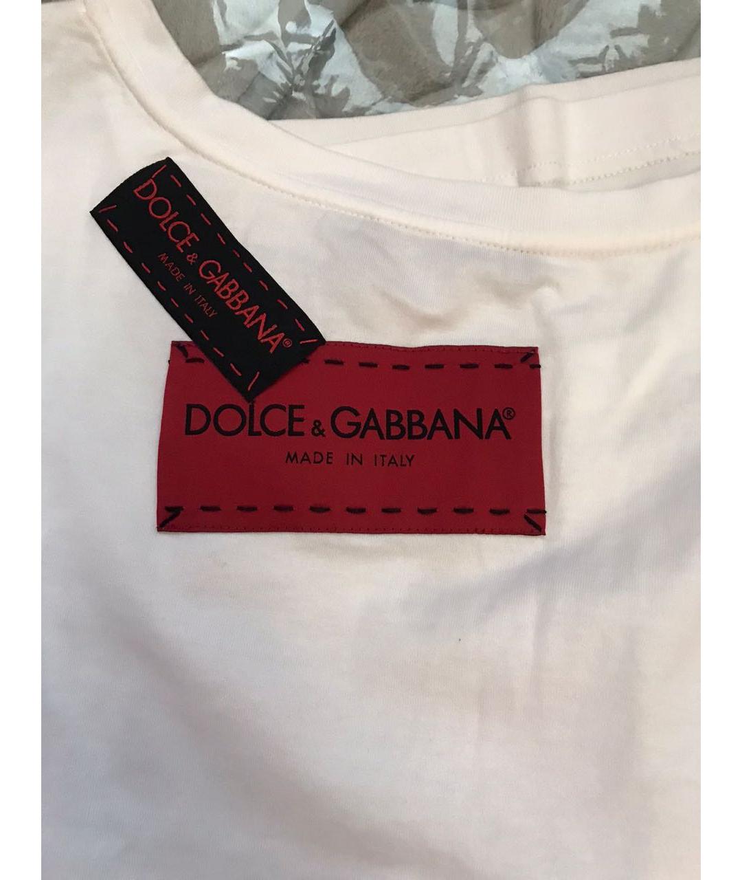 DOLCE&GABBANA Белая хлопковая майка, фото 5