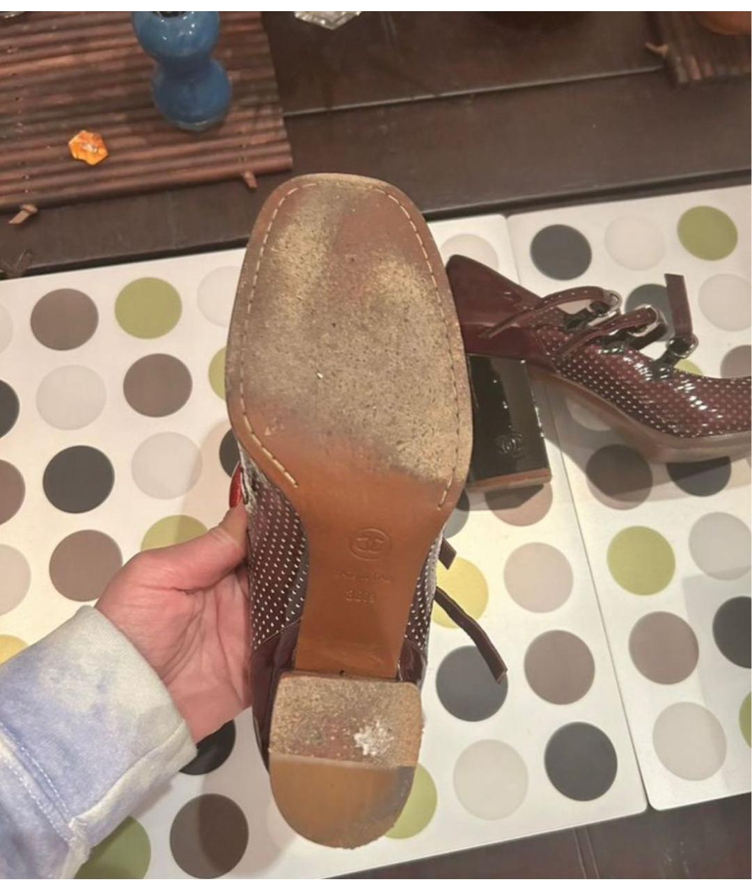 CHANEL Красные туфли из лакированной кожи, фото 6