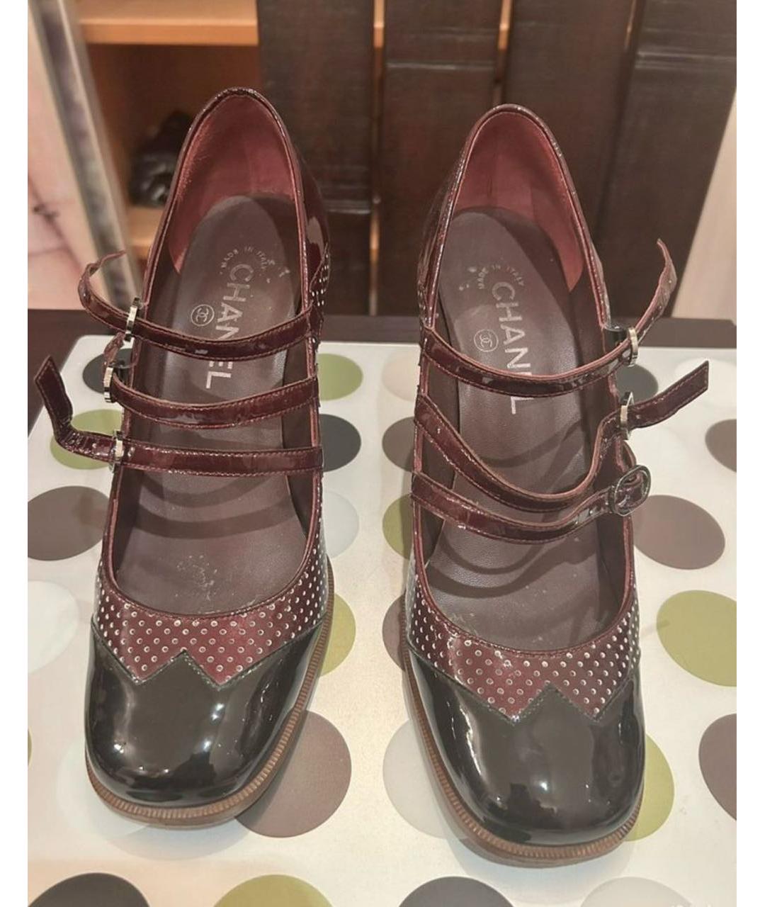 CHANEL Красные туфли из лакированной кожи, фото 2