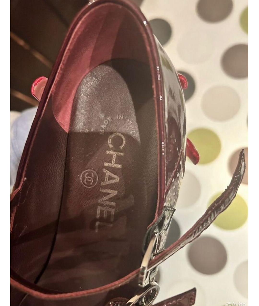 CHANEL Красные туфли из лакированной кожи, фото 5