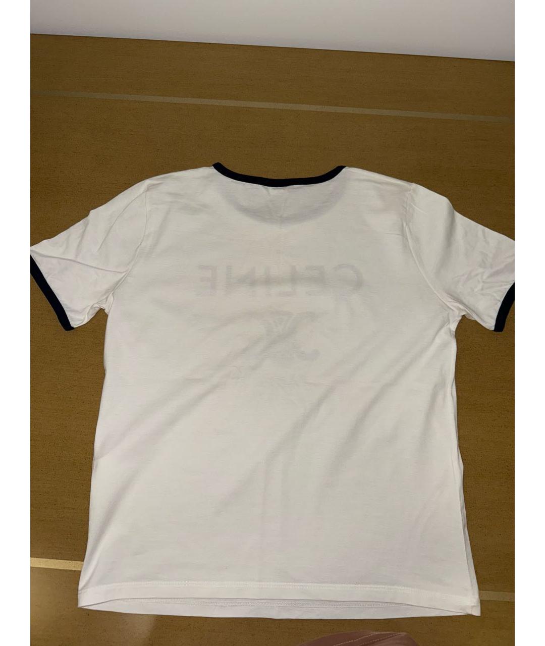 CELINE Белая хлопковая футболка, фото 2