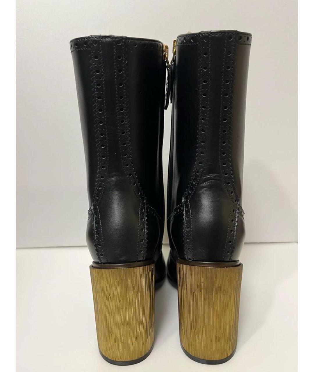 GUCCI Черные кожаные ботильоны, фото 4