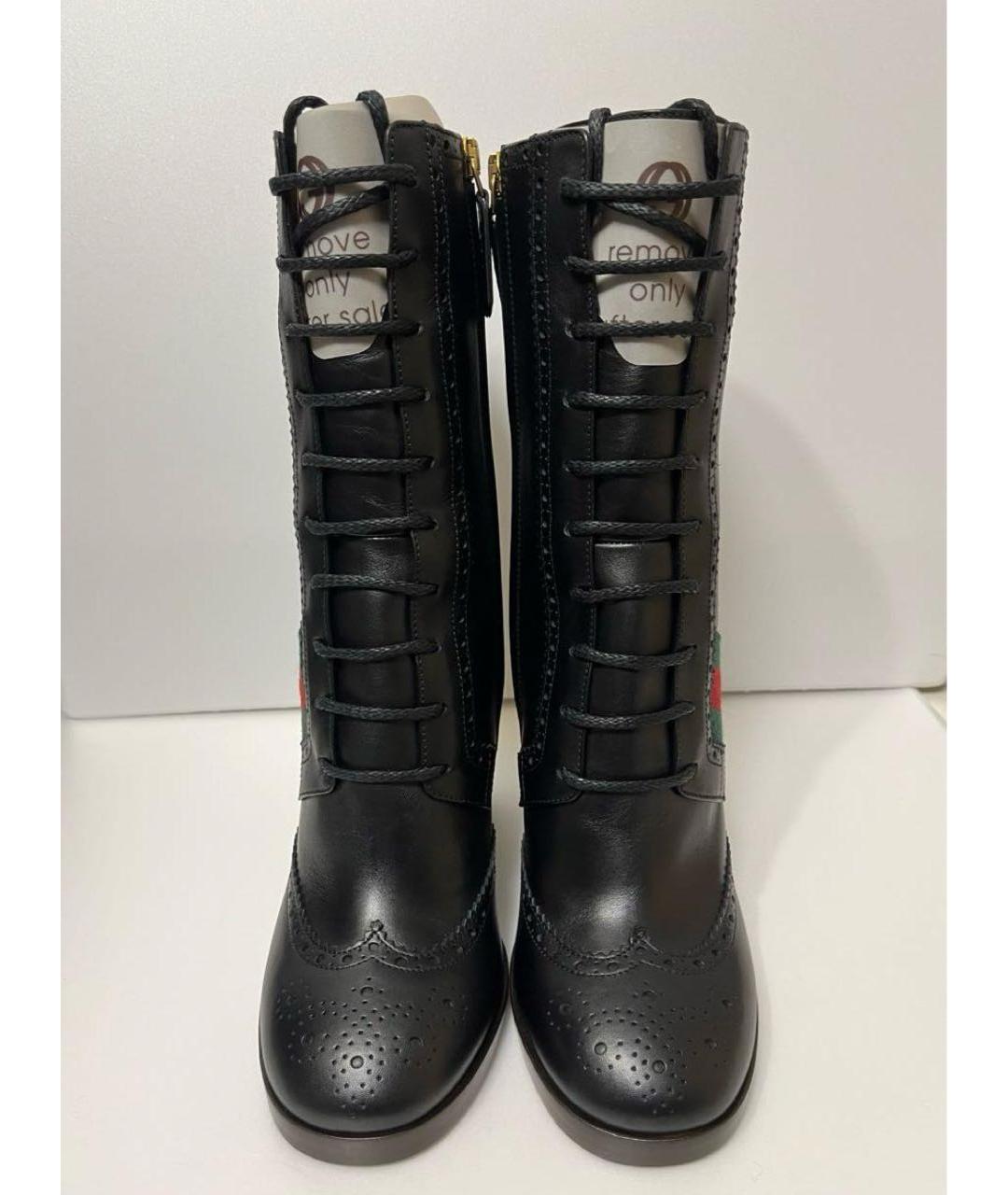 GUCCI Черные кожаные ботильоны, фото 2