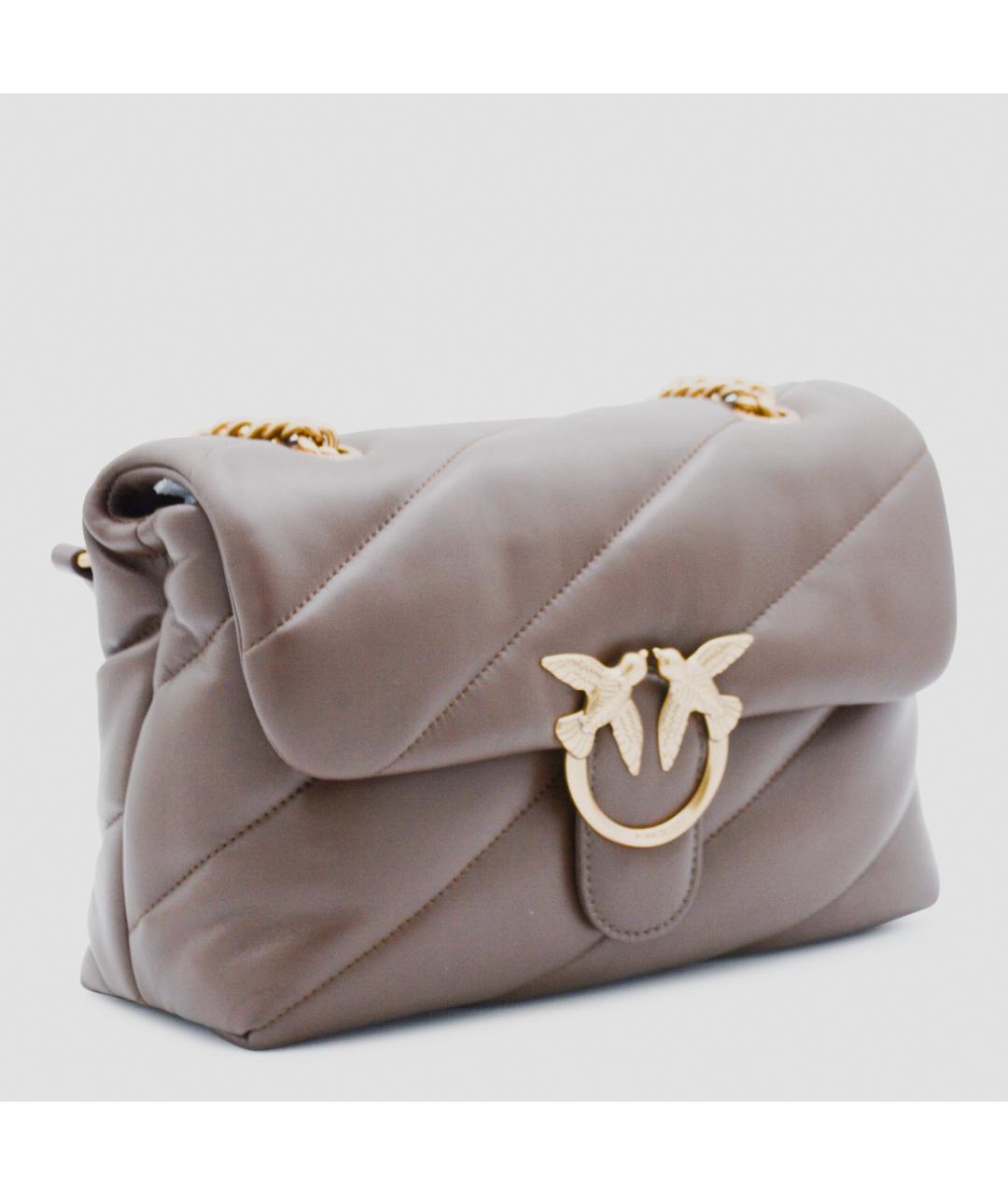 PINKO Коричневая кожаная сумка через плечо, фото 2