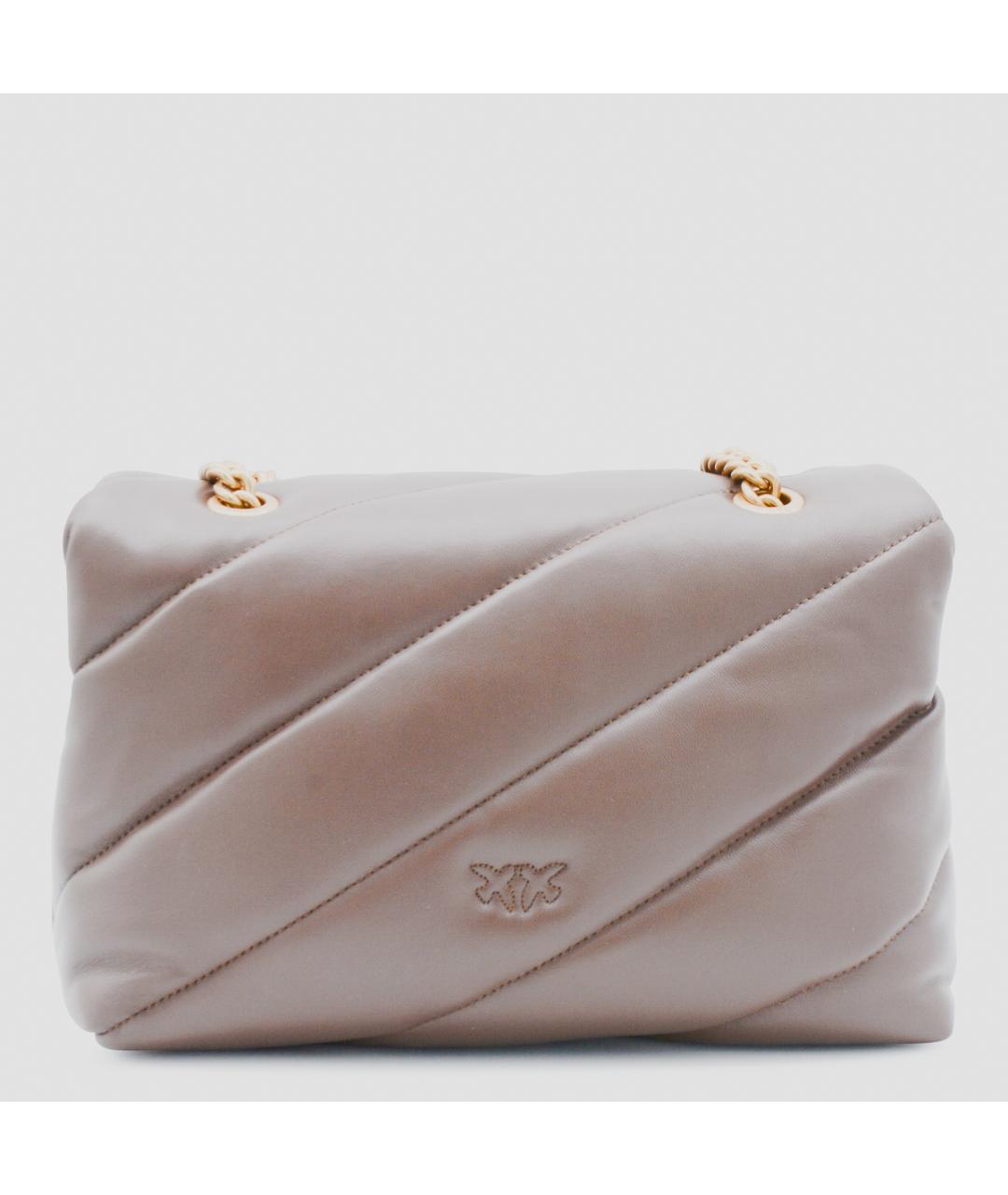 PINKO Коричневая кожаная сумка через плечо, фото 3