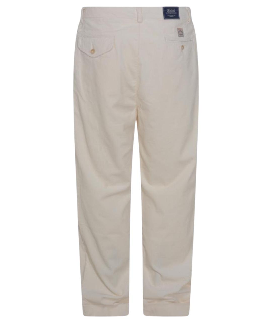 POLO RALPH LAUREN Белые хлопковые повседневные брюки, фото 2