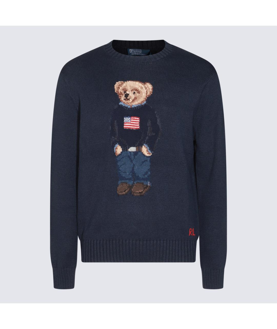 POLO RALPH LAUREN Темно-синий хлопковый джемпер / свитер, фото 3