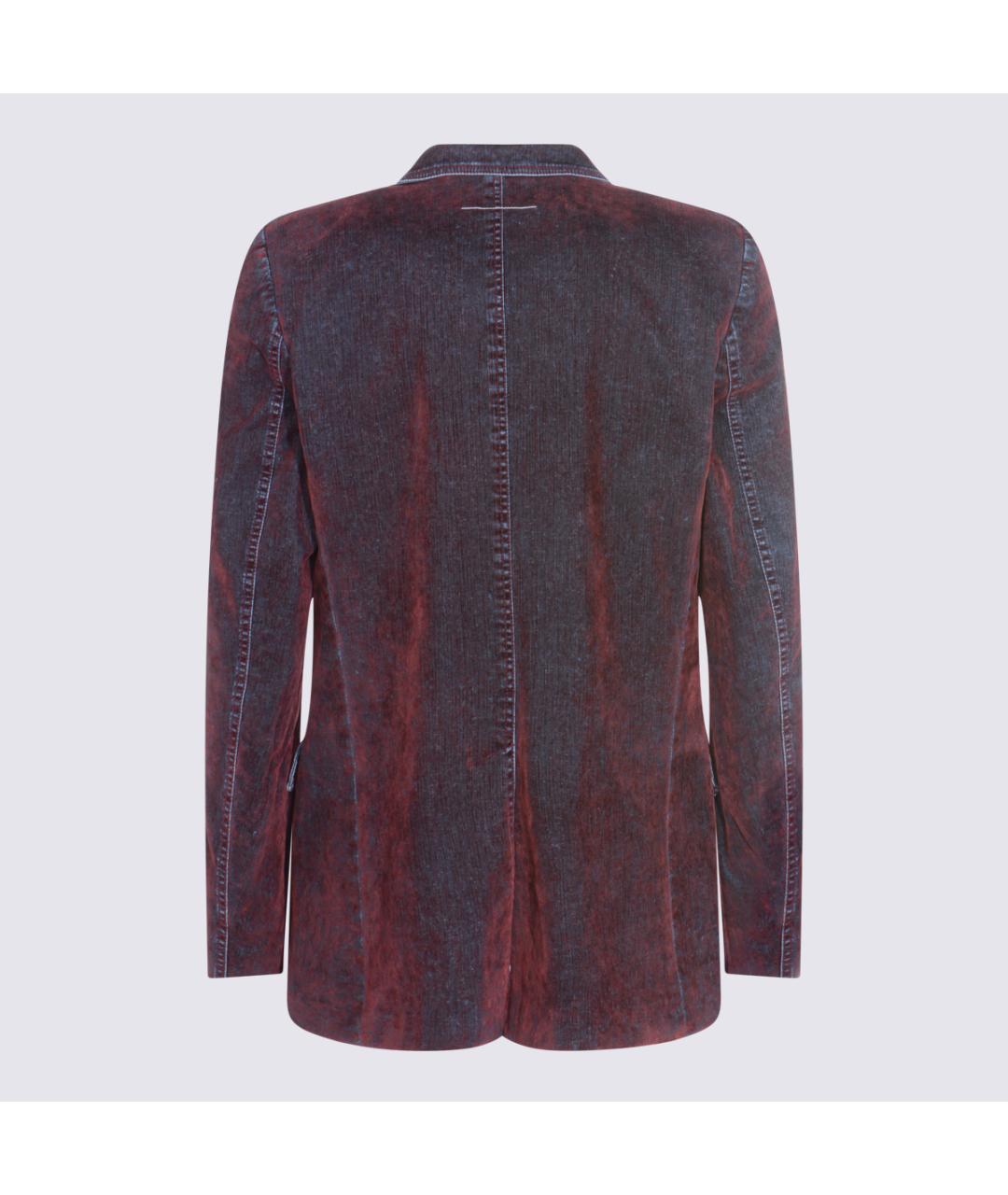 MM6 MAISON MARGIELA Бордовый хлопко-эластановый пиджак, фото 2