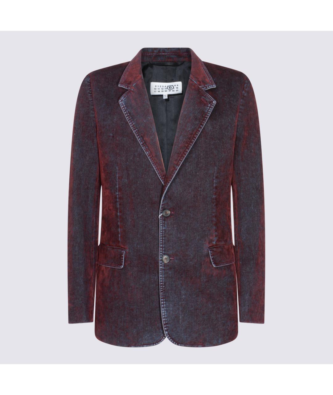 MM6 MAISON MARGIELA Бордовый хлопко-эластановый пиджак, фото 4