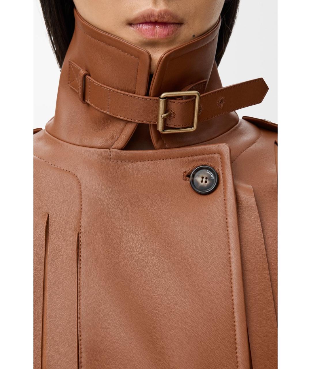 LOEWE Коричневая кожаная куртка, фото 4