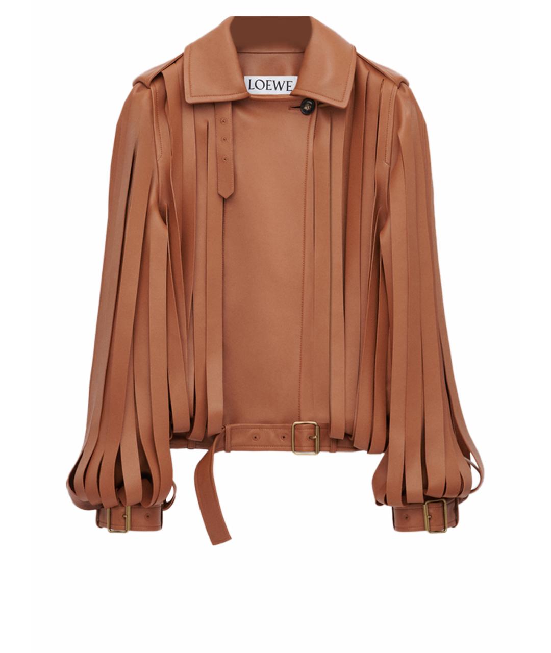 LOEWE Коричневая кожаная куртка, фото 1