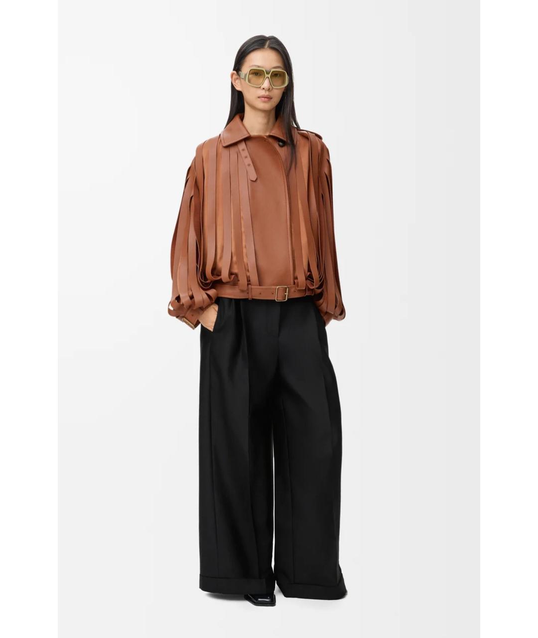 LOEWE Коричневая кожаная куртка, фото 2