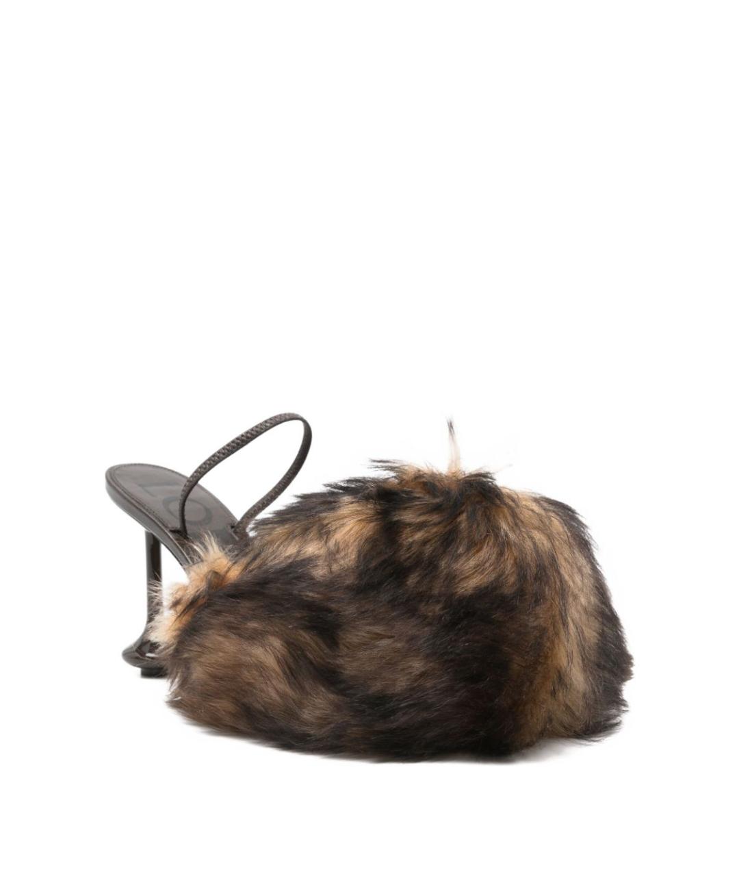 LOEWE Коричневые босоножки, фото 4