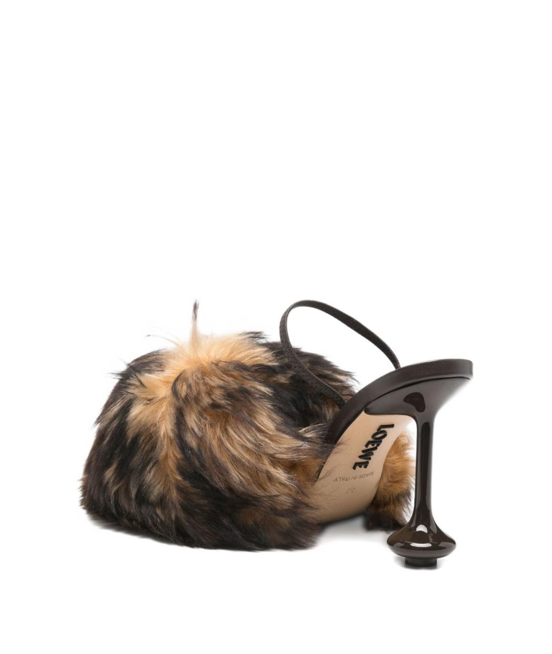 LOEWE Коричневые босоножки, фото 3