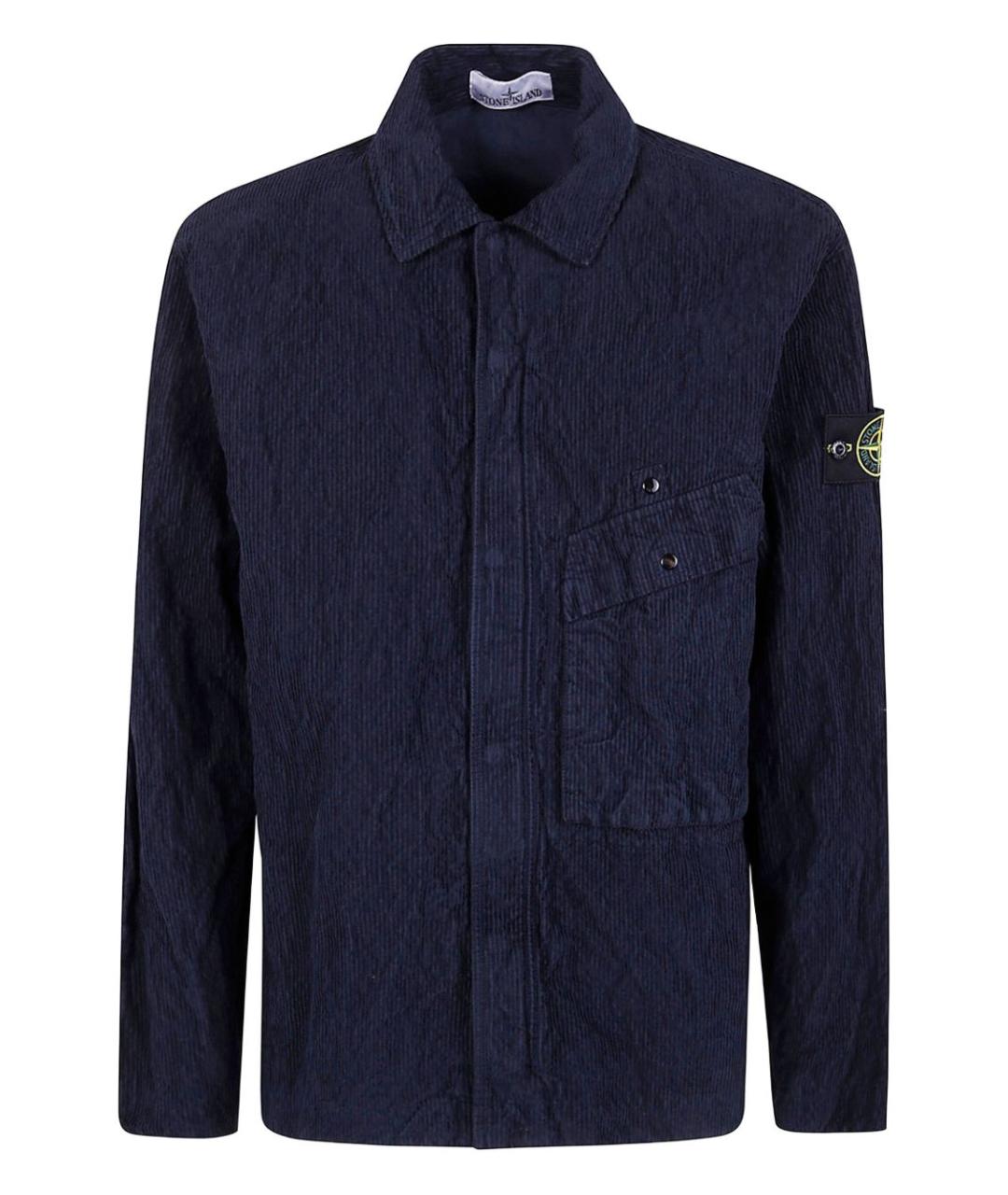 STONE ISLAND Темно-синяя хлопковая кэжуал рубашка, фото 1