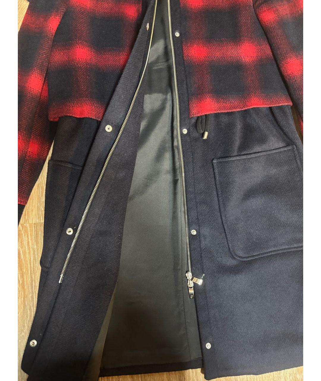 ARMANI JEANS Темно-синее шерстяное пальто, фото 6