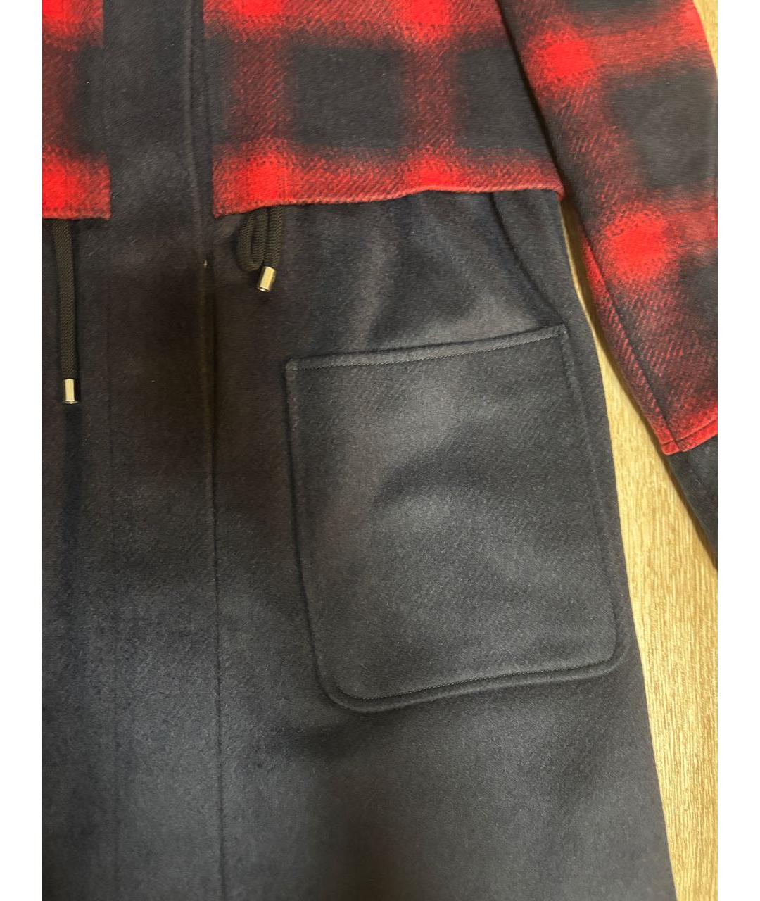 ARMANI JEANS Темно-синее шерстяное пальто, фото 5