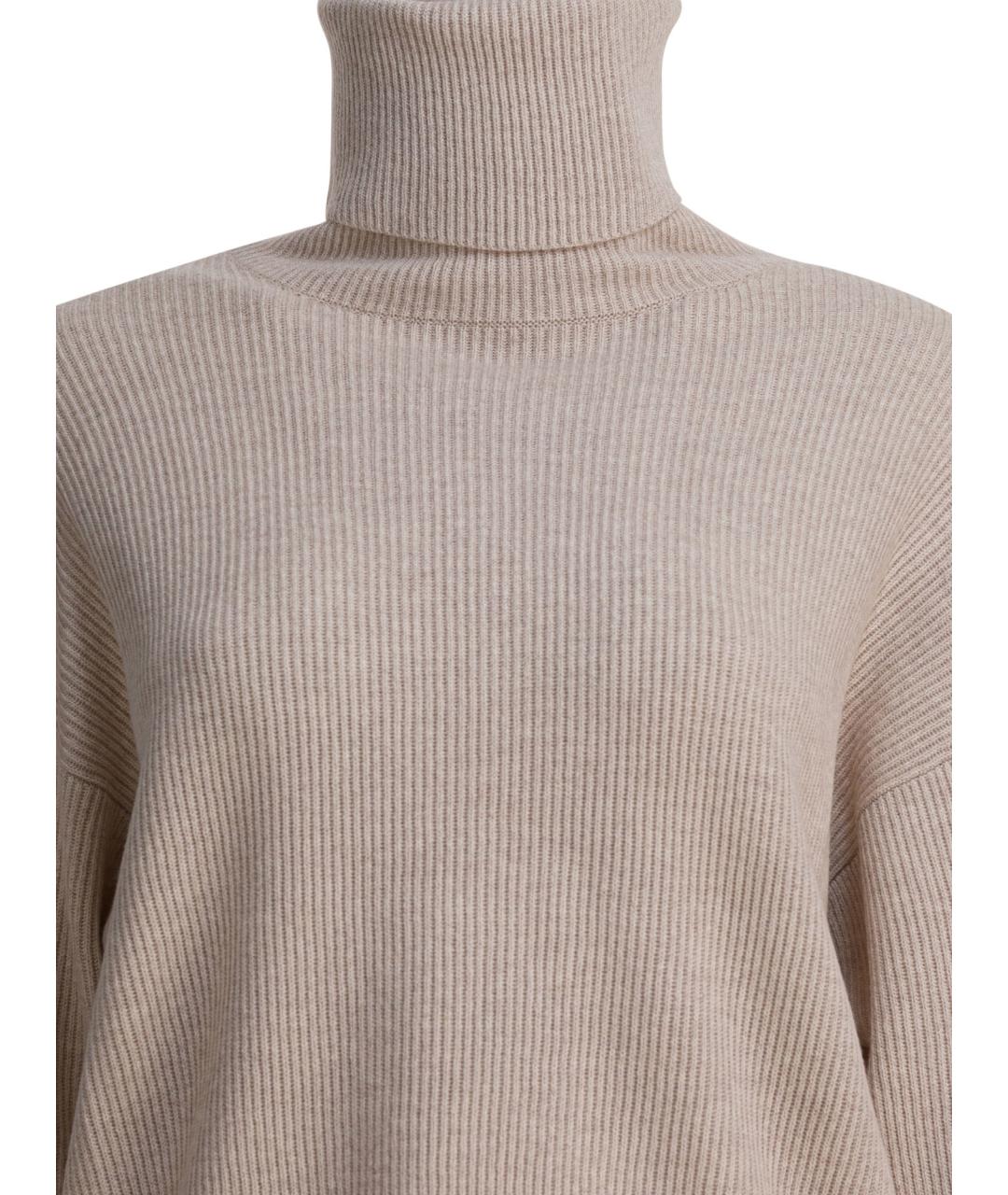 BRUNELLO CUCINELLI Бежевый шерстяной джемпер / свитер, фото 2