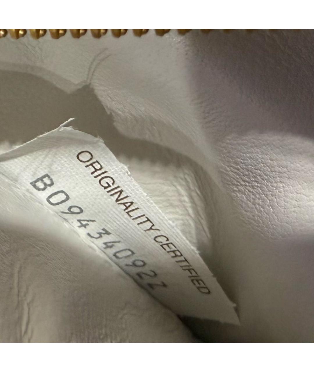 BOTTEGA VENETA Белая кожаная сумка через плечо, фото 4