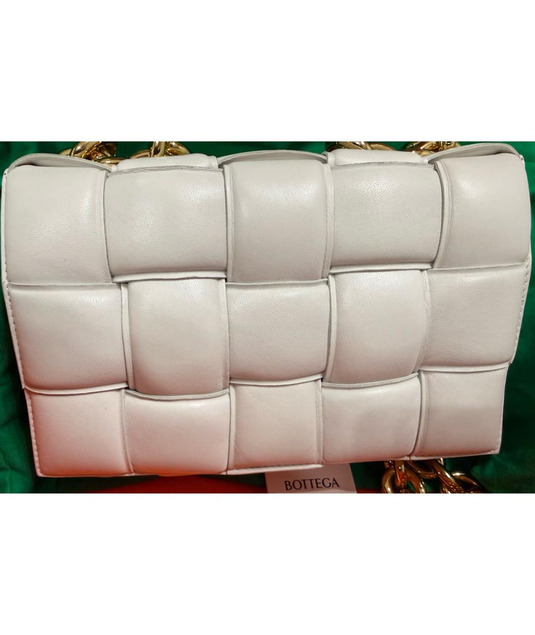 BOTTEGA VENETA Белая кожаная сумка через плечо, фото 2
