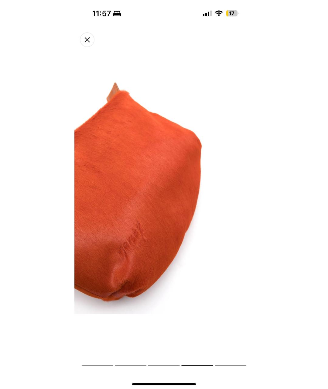 MARSELL Оранжевая меховая сумка через плечо, фото 3