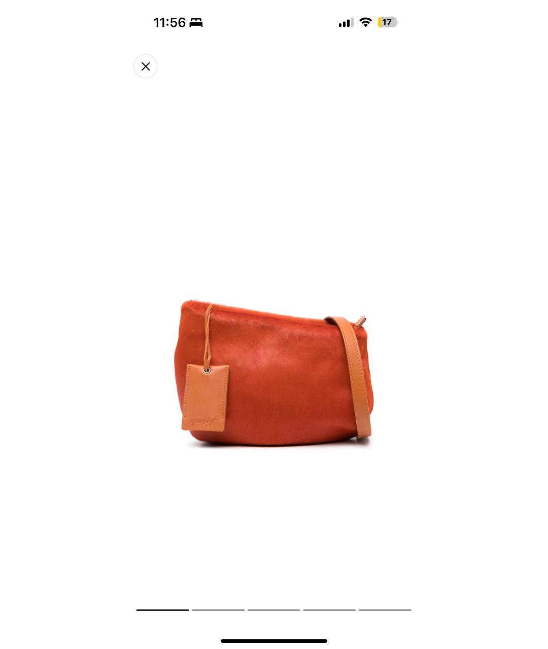 MARSELL Оранжевая меховая сумка через плечо, фото 5