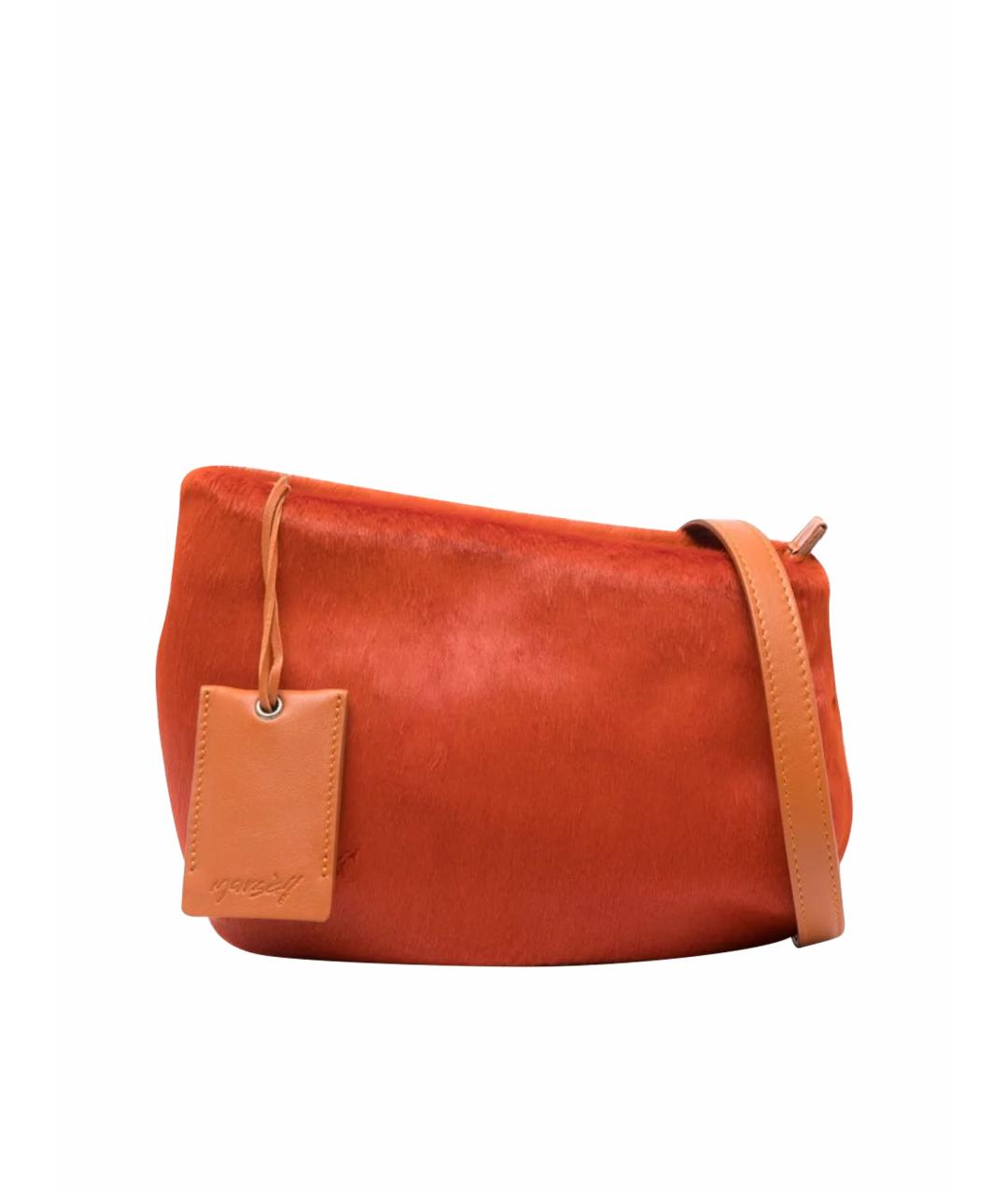 MARSELL Оранжевая меховая сумка через плечо, фото 1
