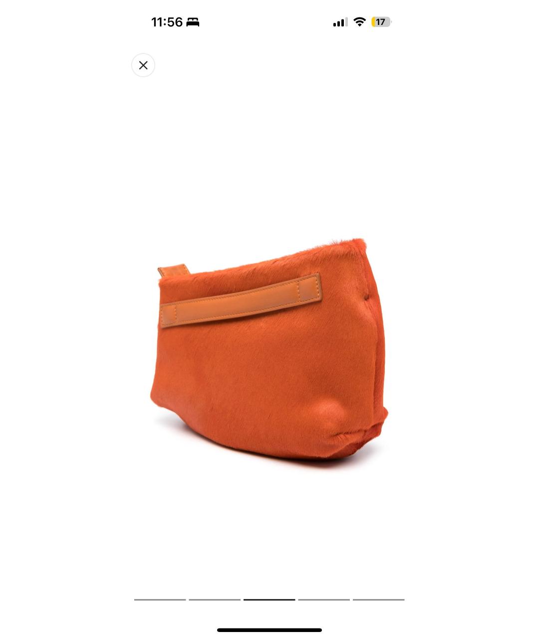 MARSELL Оранжевая меховая сумка через плечо, фото 2