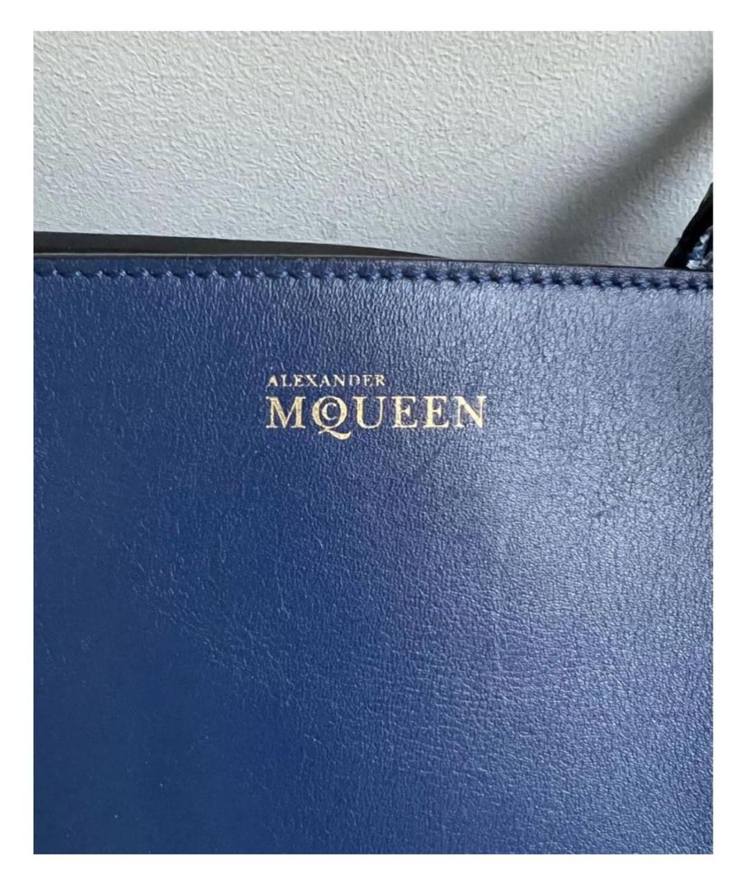 ALEXANDER MCQUEEN Синяя кожаная сумка тоут, фото 5