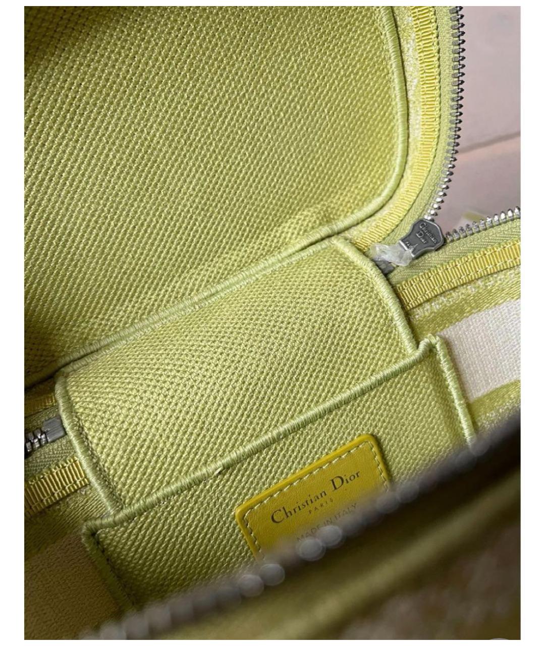 CHRISTIAN DIOR Зеленая жаккардовая сумка с короткими ручками, фото 8