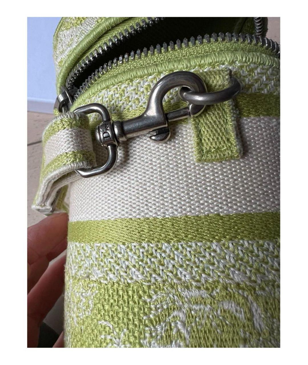 CHRISTIAN DIOR Зеленая жаккардовая сумка с короткими ручками, фото 6