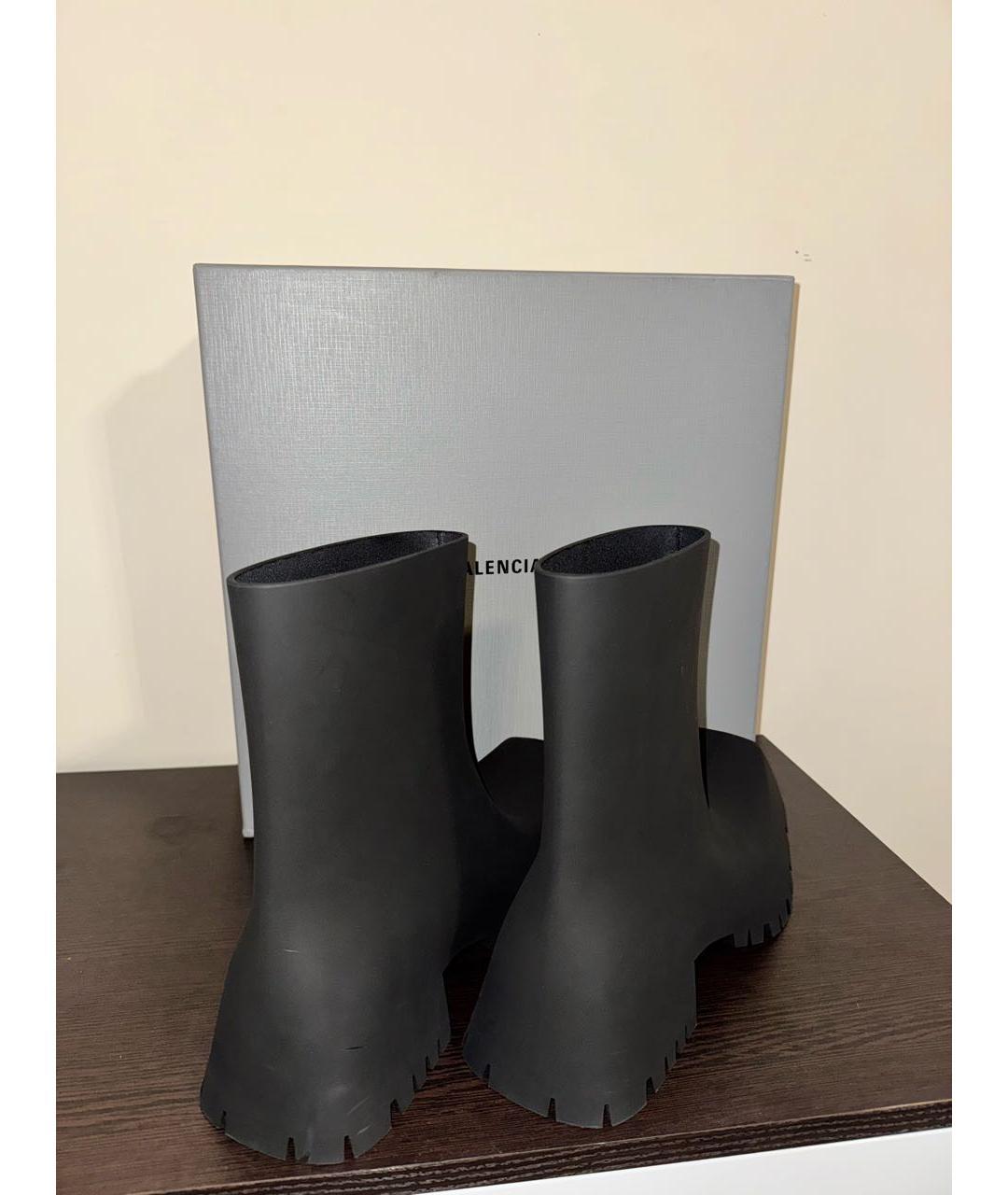 BALENCIAGA Черные резиновые высокие ботинки, фото 4