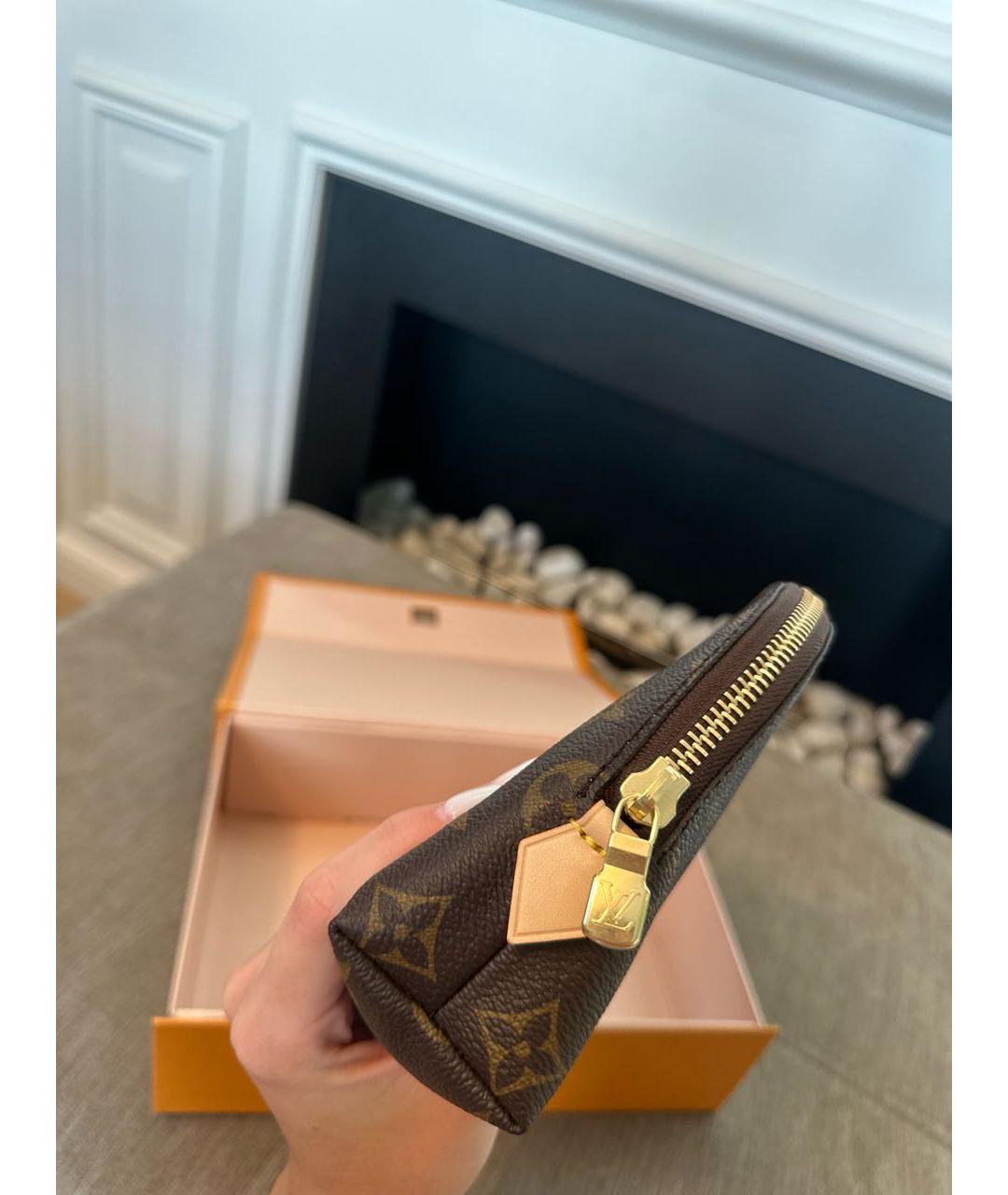 LOUIS VUITTON Коричневая косметичка, фото 6