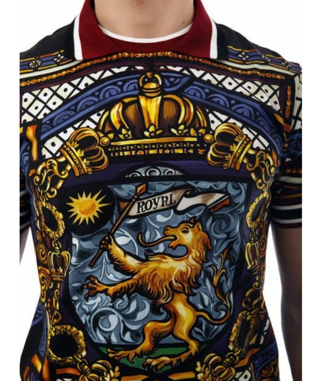 DOLCE&GABBANA Мульти хлопковое поло с коротким рукавом, фото 6