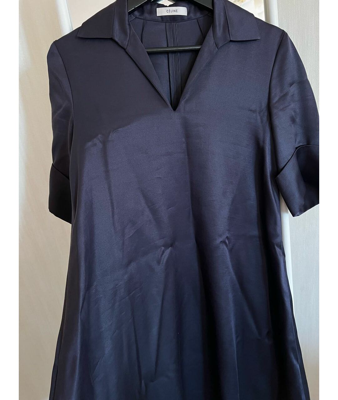 CELINE PRE-OWNED Темно-синее вискозное платье, фото 4