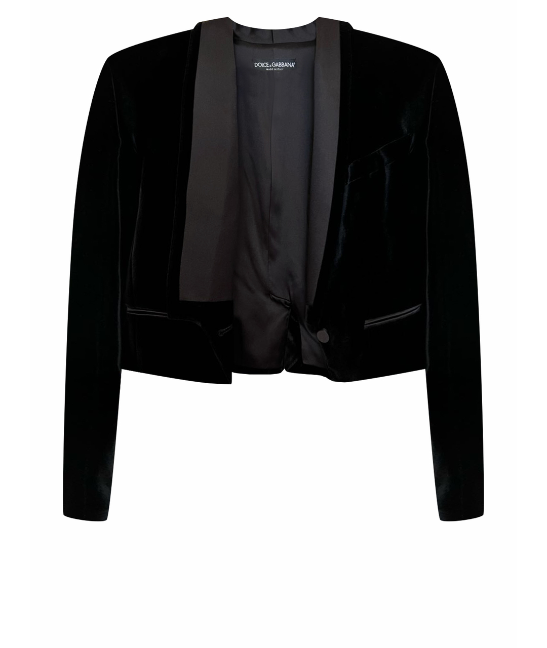 DOLCE&GABBANA Черный бархатный жакет/пиджак, фото 1