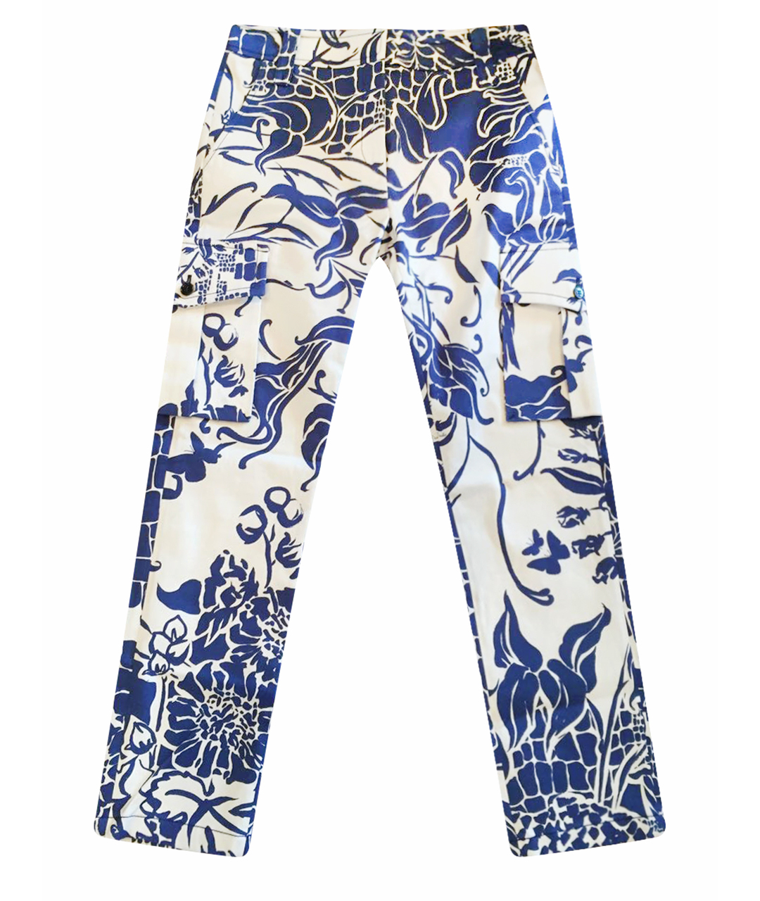 EMILIO PUCCI Синие хлопковые прямые брюки, фото 1