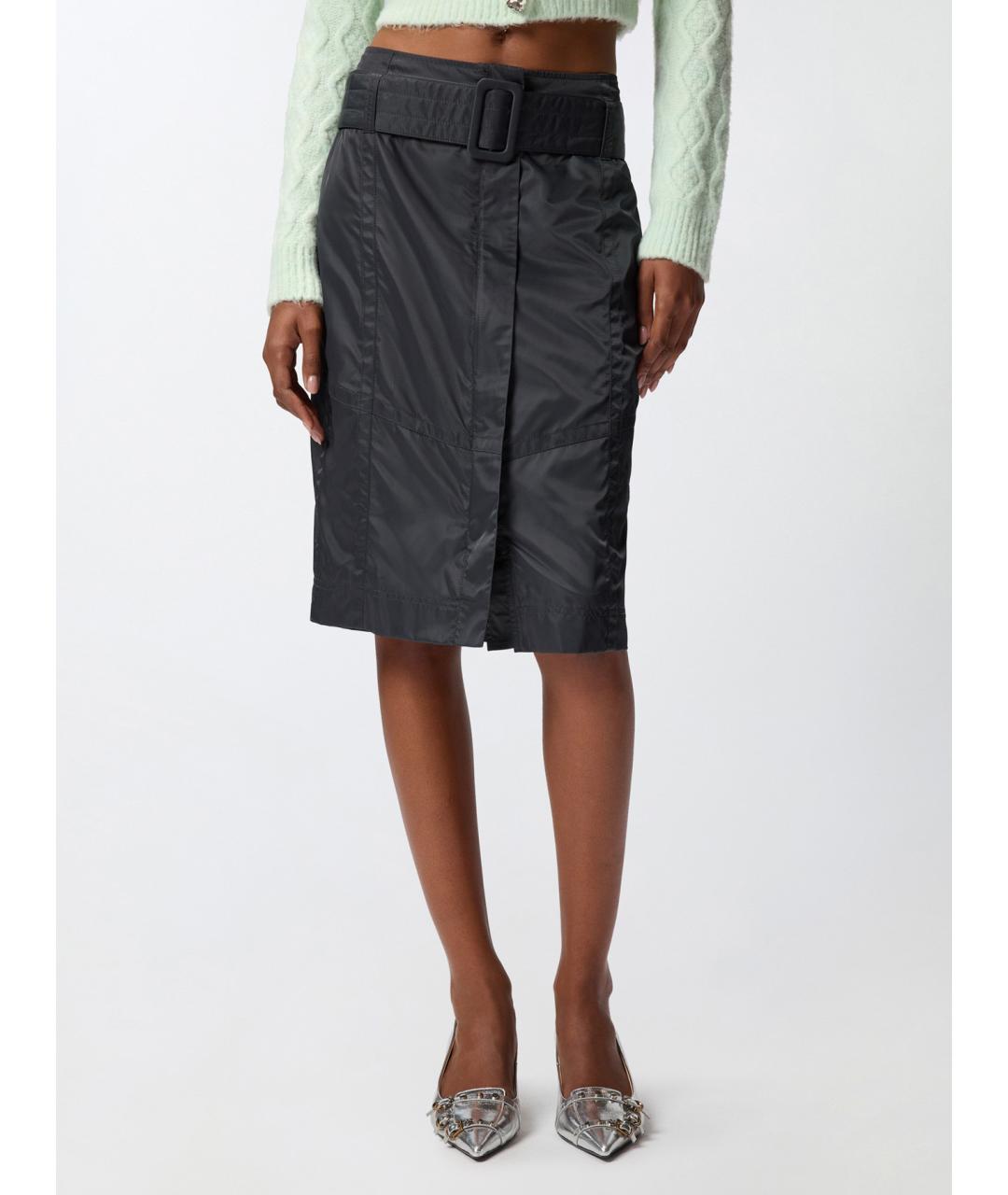 PINKO Серая полиэстеровая юбка миди, фото 4