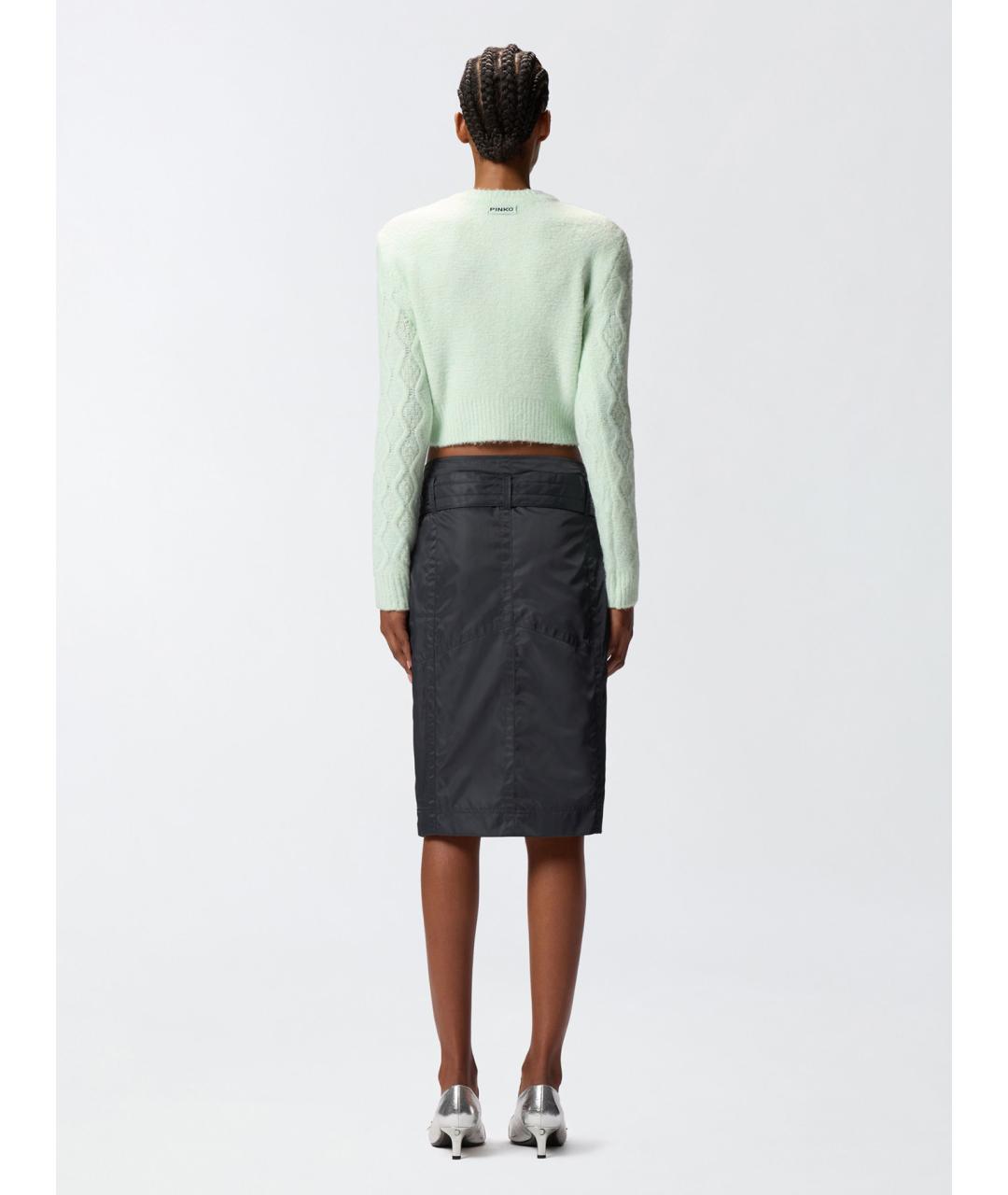 PINKO Серая полиэстеровая юбка миди, фото 5
