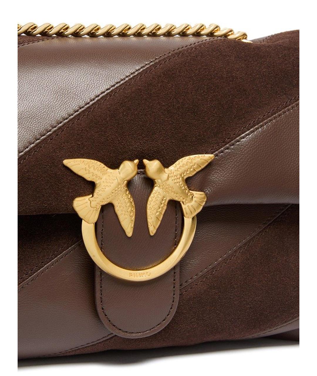 PINKO Коричневая кожаная сумка через плечо, фото 4