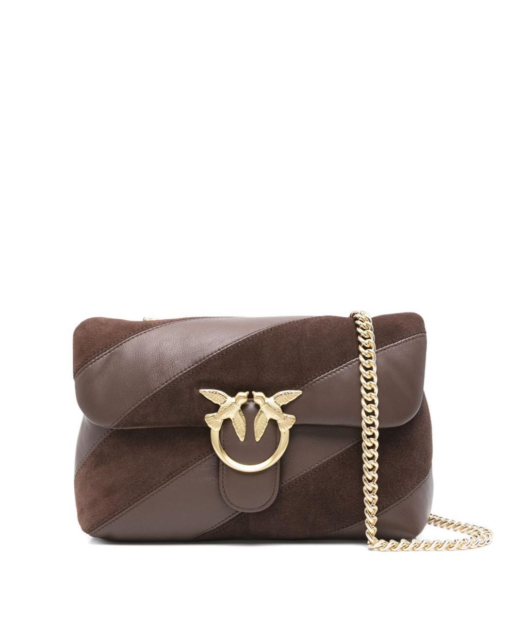 PINKO Коричневая кожаная сумка через плечо, фото 3