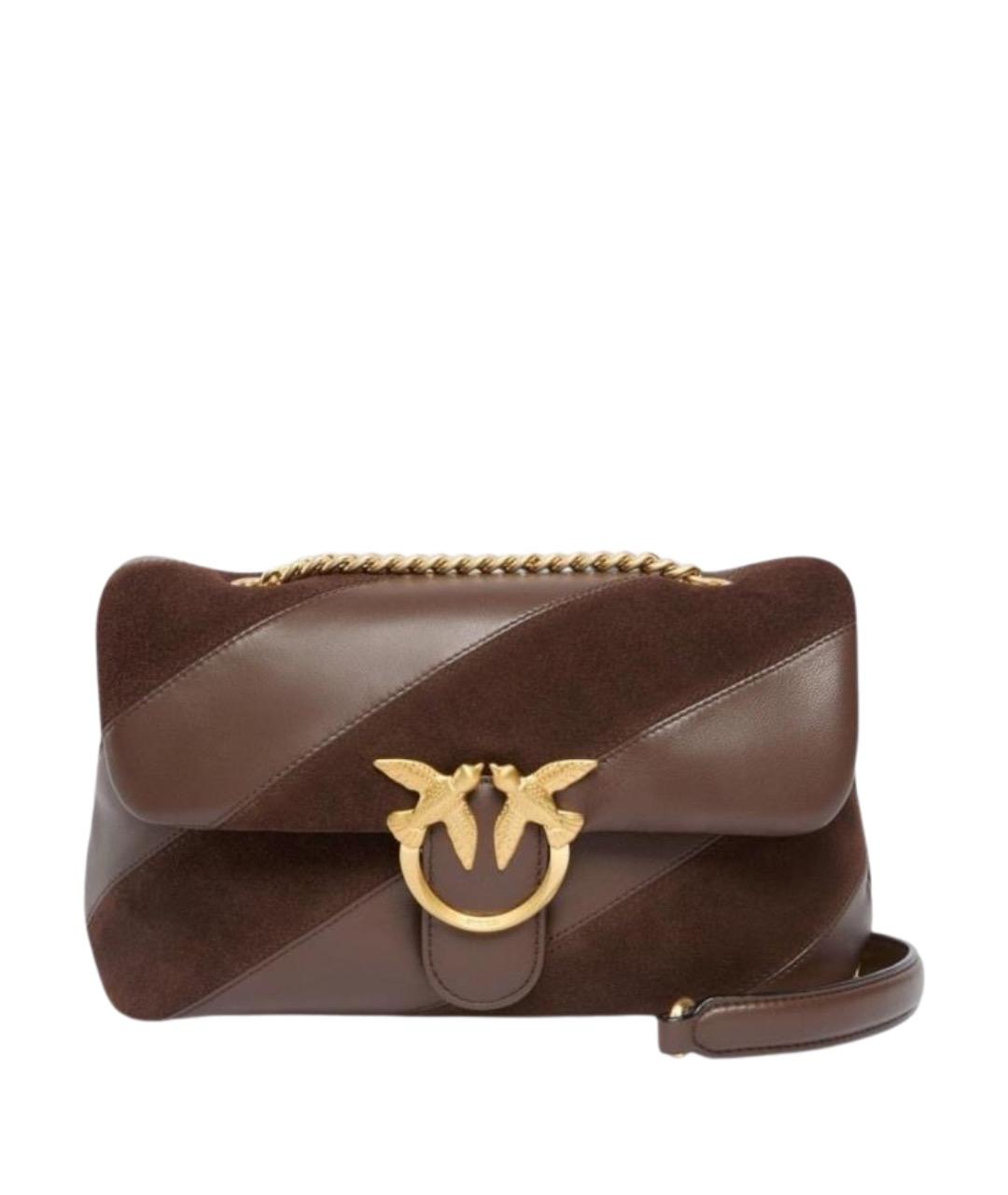 PINKO Коричневая кожаная сумка через плечо, фото 1