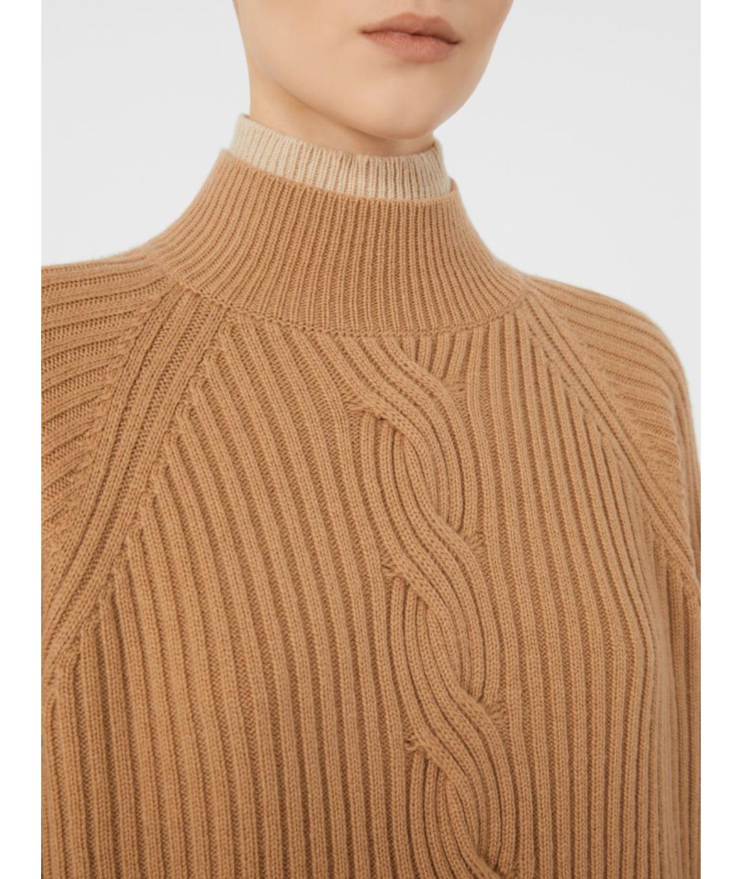 MAX MARA Коричневый шерстяной джемпер / свитер, фото 3