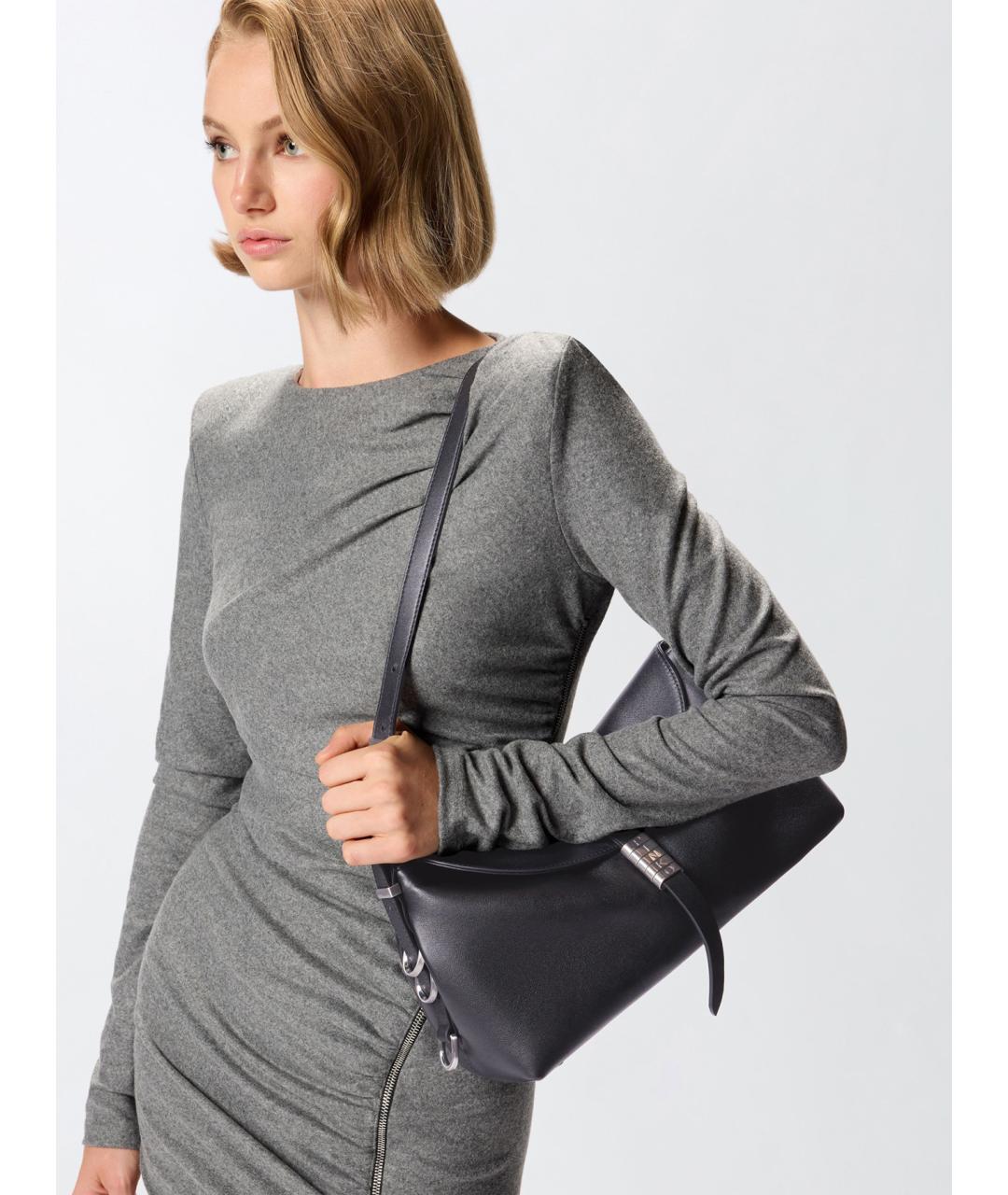 PINKO Черная кожаная сумка через плечо, фото 3