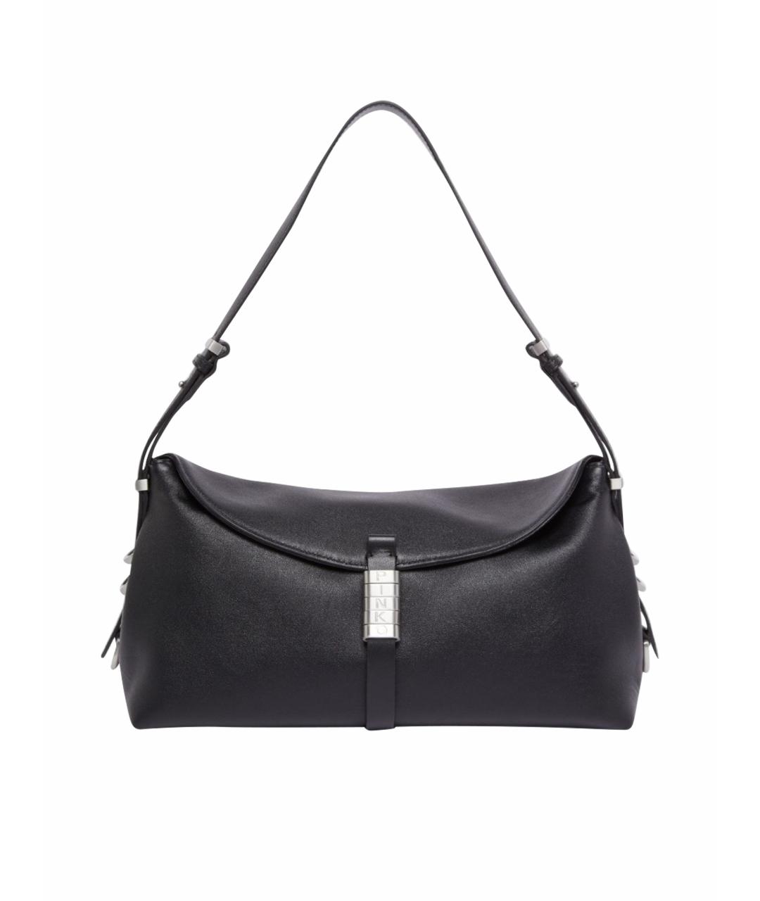 PINKO Черная кожаная сумка через плечо, фото 1