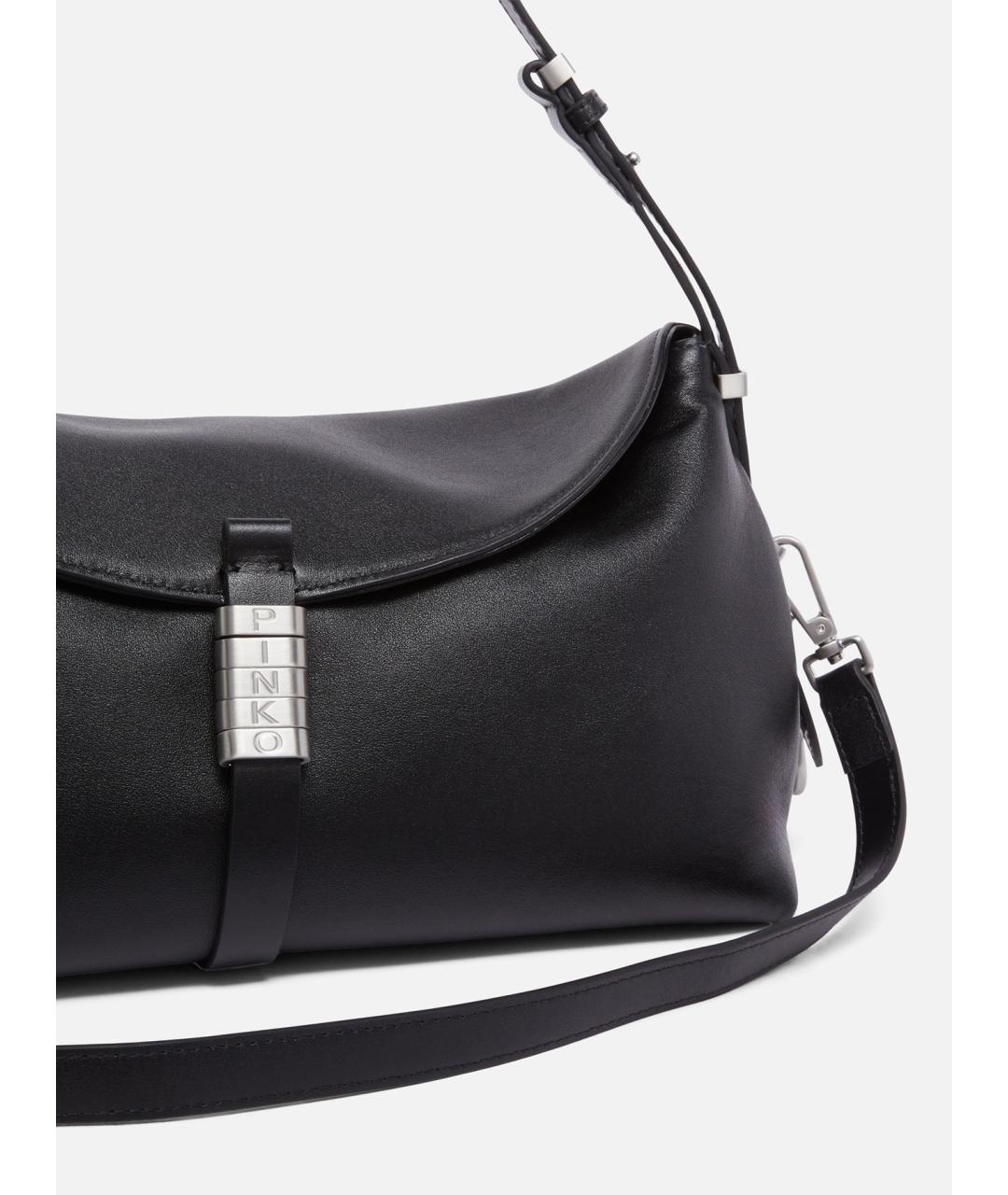 PINKO Черная кожаная сумка через плечо, фото 5