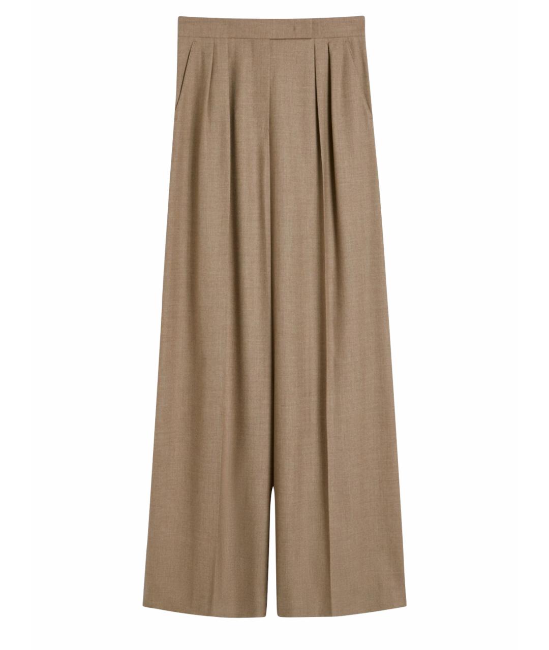 MAX MARA Бежевые кашемировые брюки широкие, фото 1