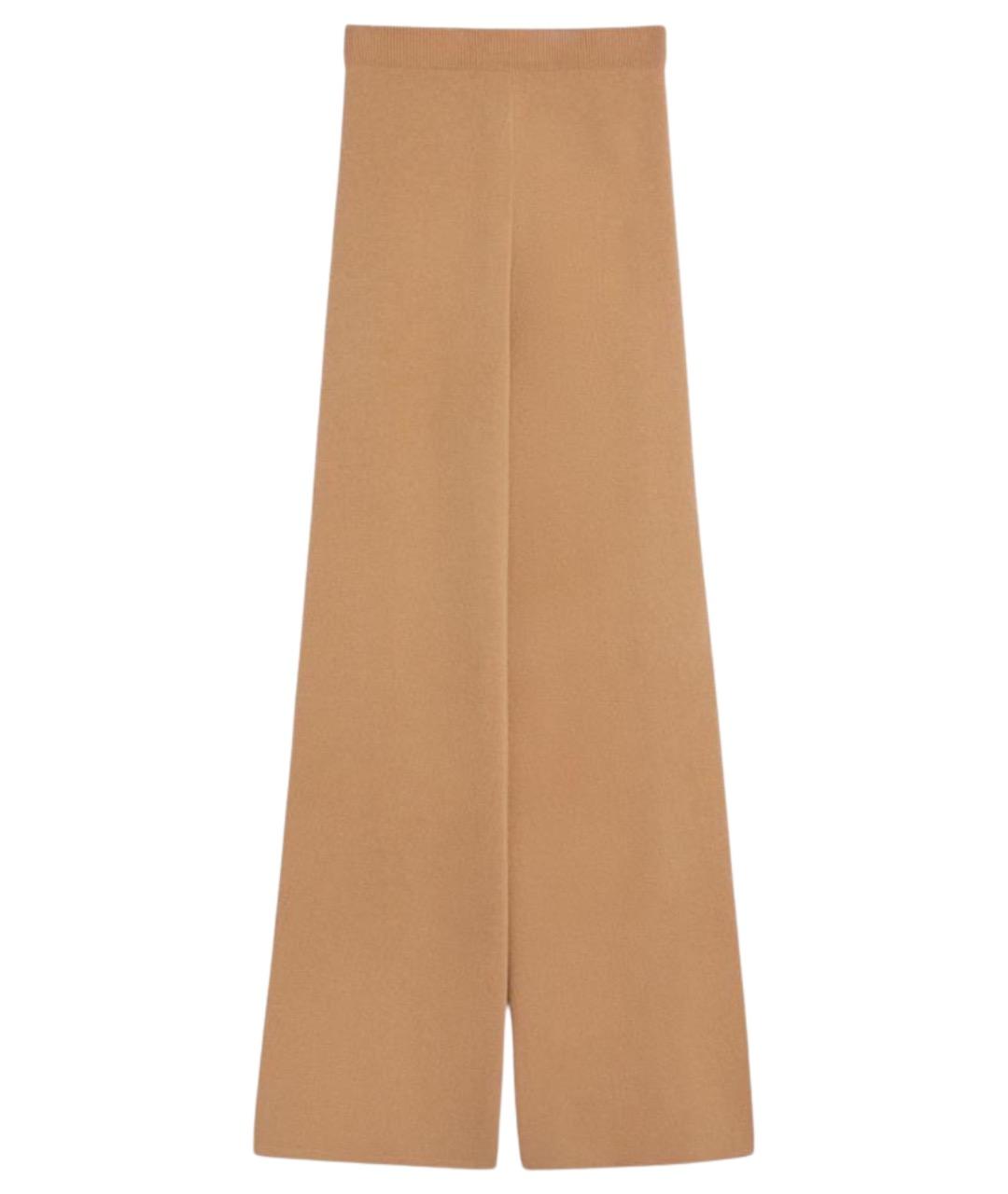 MAX MARA Коричневые шерстяные прямые брюки, фото 1