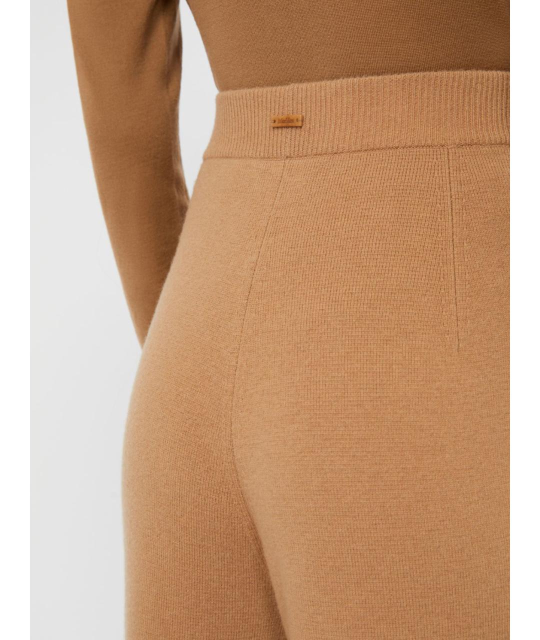 MAX MARA Коричневые шерстяные прямые брюки, фото 5